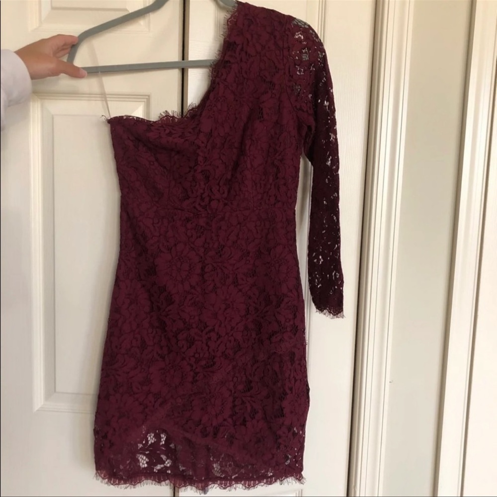 Burgundy Lace Dress, Size S